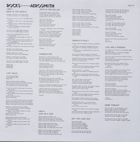 Aerosmith - "Rocks" (Vinyl, LP, Album)