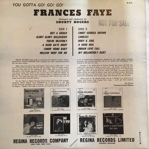 Frances Faye - You Gotta Go! Go! Go! (Vinyl, LP, Promo, Mono) Good Plus (G+) / Good (G)