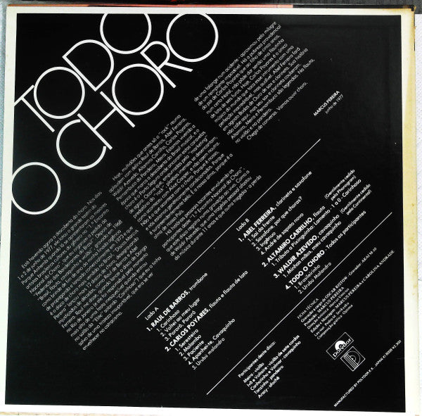Various - Todo O Choro (Vinyl, LP) Very Good Plus (VG+) / Very Good Plus (VG+)