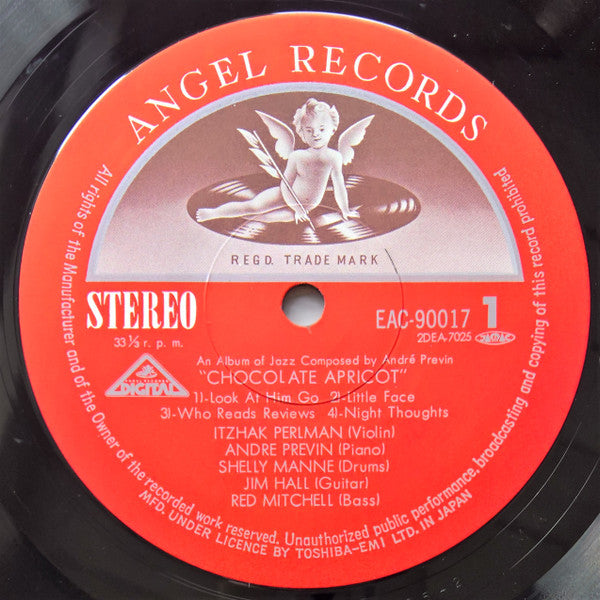 Itzhak Perlman - Chocolate Apricot - An Album Of Jazz Composed By André Previn (Vinyl, LP) Near Mint (NM or M-) / Very Good Plus (VG+)
