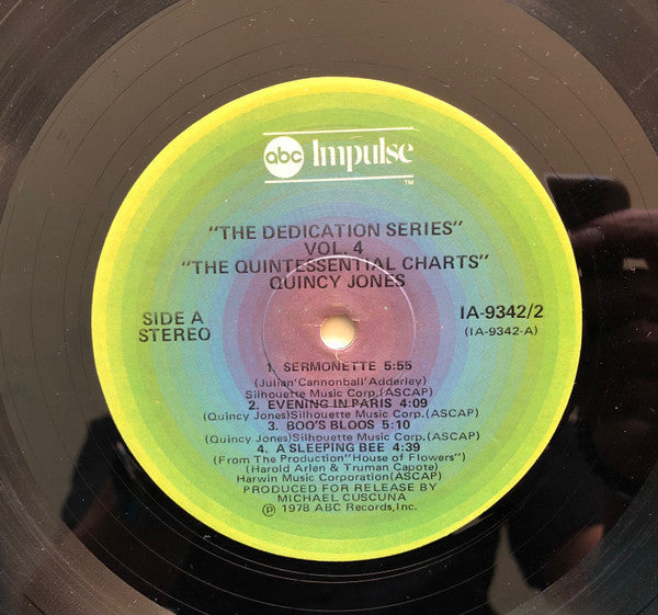 Quincy Jones - The Quintessential Charts (2xVinyl, LP, Compilation, Reissue, Stereo) Very Good (VG) / Very Good Plus (VG+)