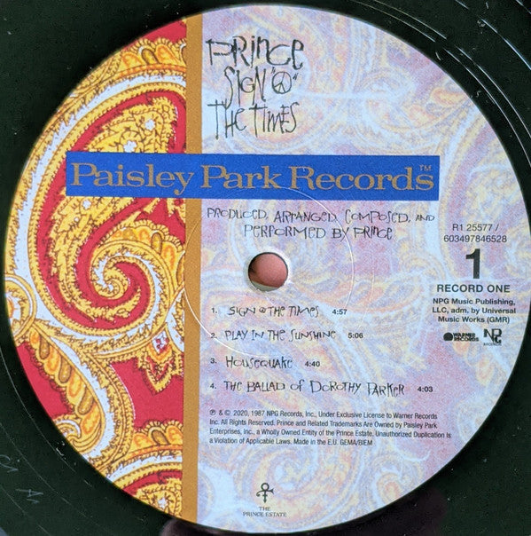 Prince - Sign "O" The Times (2xVinyl, LP, Album, Reissue, Remastered, Stereo) Near Mint (NM or M-) / Near Mint (NM or M-)