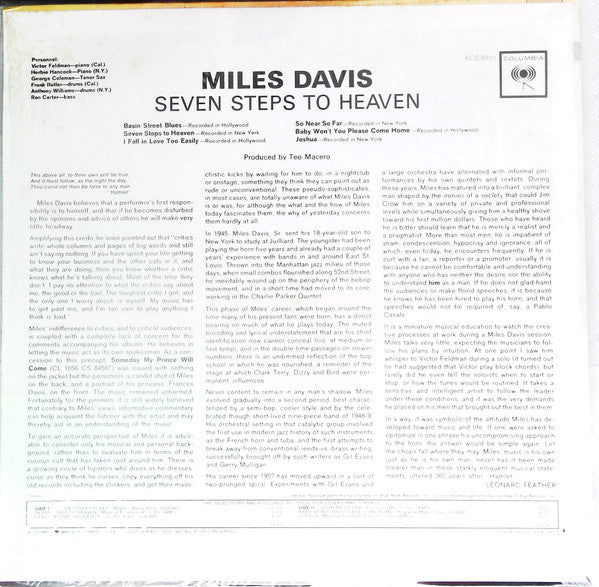 Miles Davis - Seven Steps To Heaven (Vinyl, LP, Album, Reissue, Stereo) Very Good (VG) / Very Good (VG)