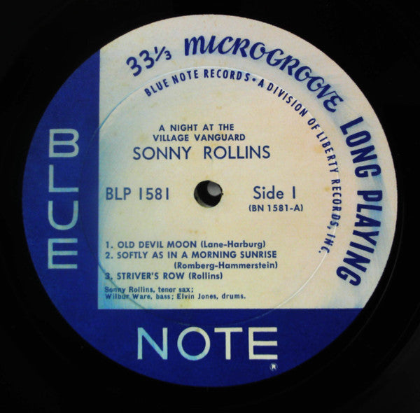Sonny Rollins - A Night At The "Village Vanguard" (Vinyl, LP, Album, Mono, Reissue) Good Plus (G+) / Very Good Plus (VG+)