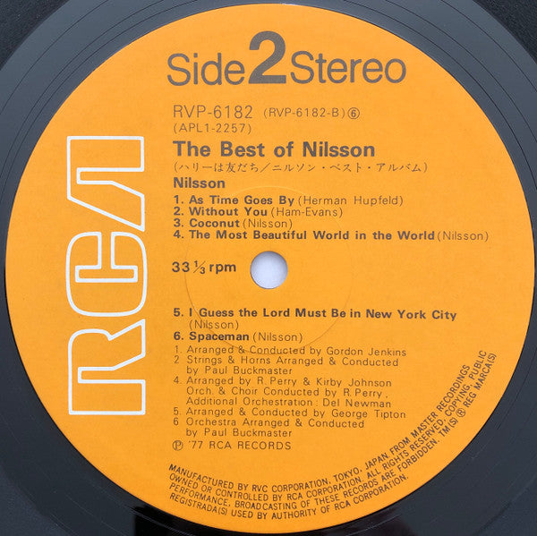 Harry Nilsson - The Best Of Nilsson (Vinyl, LP, Compilation, Stereo) Very Good Plus (VG+) / Very Good (VG)