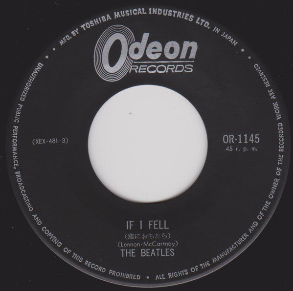 The Beatles - And I Love Her / If I Fell (Vinyl, 7", 45 RPM, Single) Very Good (VG) / Good Plus (G+)
