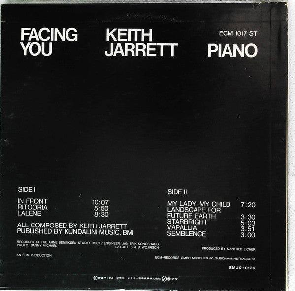 Keith Jarrett - Facing You (Vinyl, LP, Album, Promo, Stereo) Very Good (VG) / Good Plus (G+)