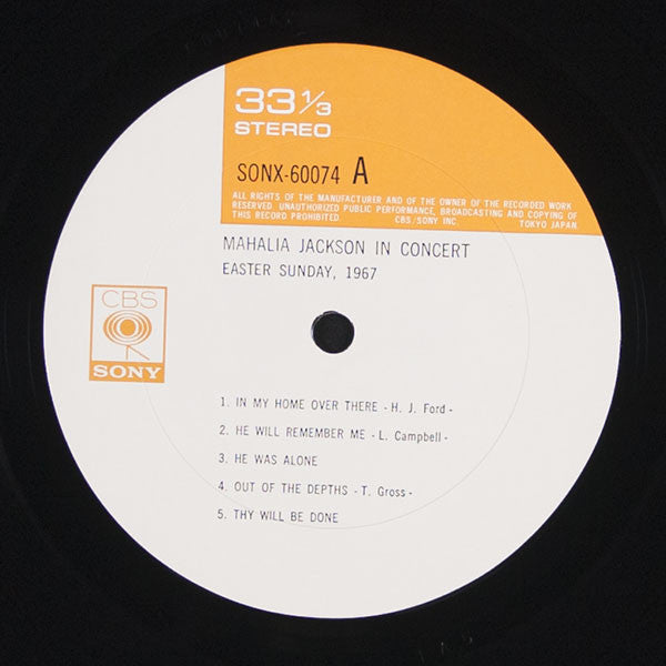 Mahalia Jackson - Mahalia Jackson In Concert Easter Sunday, 1967 (Vinyl, LP, Album, Stereo) Very Good Plus (VG+) / Very Good (VG)