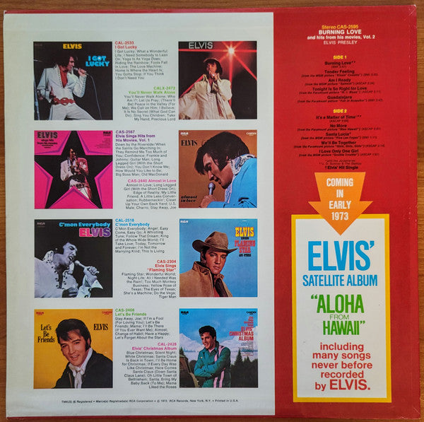 Elvis Presley - Burning Love And Hits From His Movies Vol. 2 (Vinyl, LP, Compilation, Stereo) Very Good (VG) / Good Plus (G+)