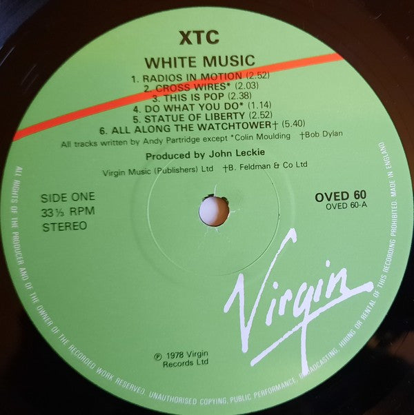 XTC - White Music (Vinyl, LP, Album, Reissue) Good Plus (G+) / Good Plus (G+)