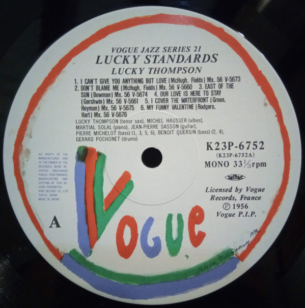 Lucky Thompson - Lucky Standards (Vinyl, LP, Album, Reissue, Mono) Very Good Plus (VG+) / Very Good (VG)