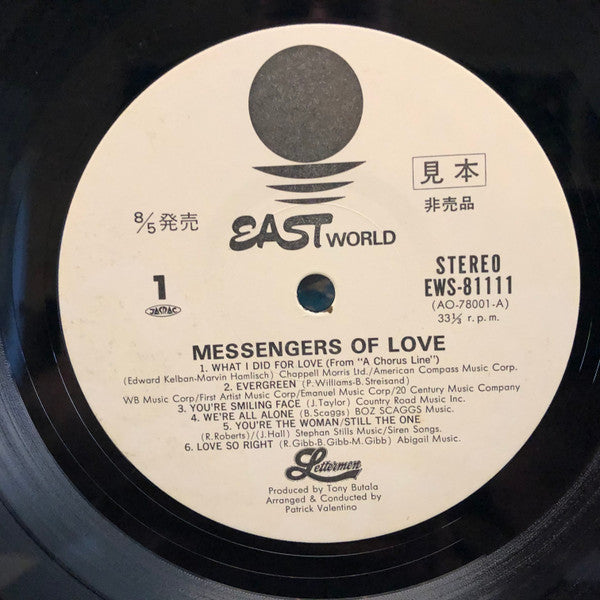 The Lettermen - Messengers of Love (Vinyl, LP, Album, Promo, Stereo) Very Good Plus (VG+) / Very Good Plus (VG+)