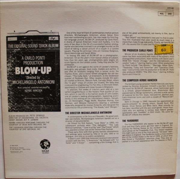 Herbie Hancock - Blow-Up (The Original Sound Track Album) (Vinyl, LP, Album, Reissue) Near Mint (NM or M-) / Very Good Plus (VG+)