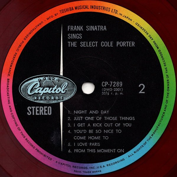 Frank Sinatra - Sings The Select Cole Porter (Vinyl, LP, Compilation, Stereo) Very Good Plus (VG+) / Very Good (VG)