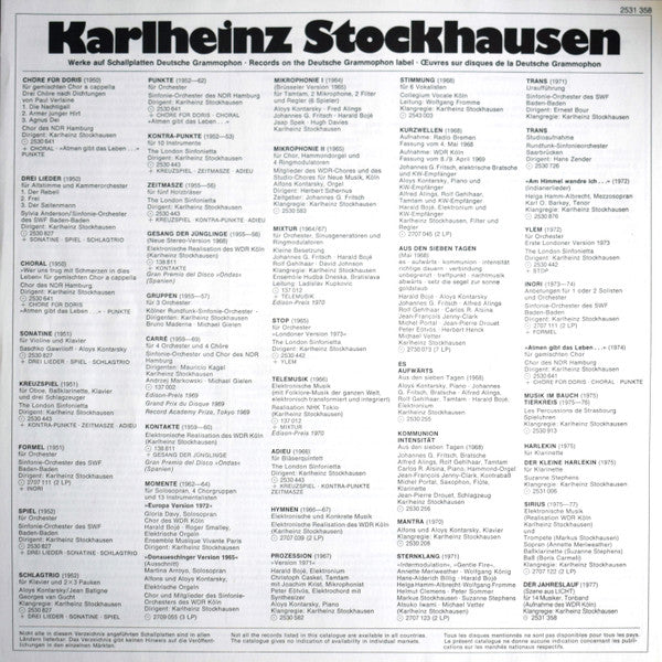 Karlheinz Stockhausen - Der Jahreslauf (Vinyl, LP, Album) Very Good (VG) / Very Good (VG)