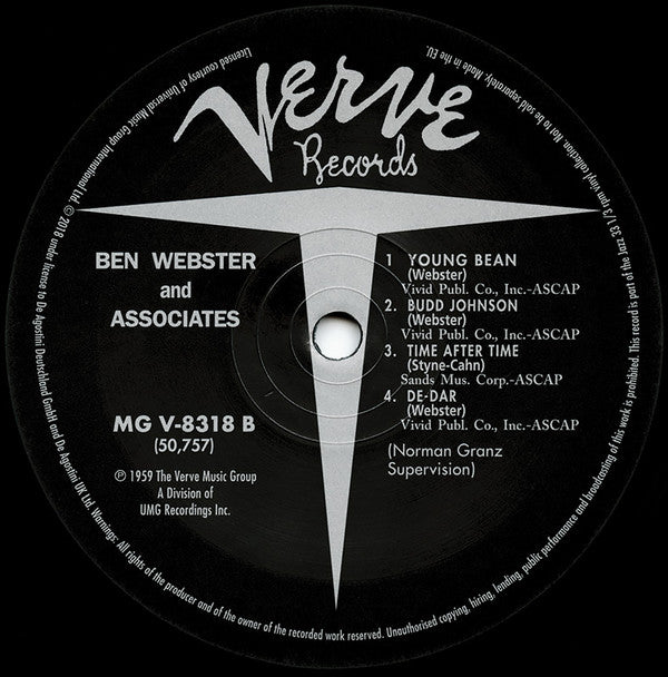 Ben Webster - Ben Webster And Associates (Vinyl, LP, Album, Reissue) Near Mint (NM or M-) / Near Mint (NM or M-)
