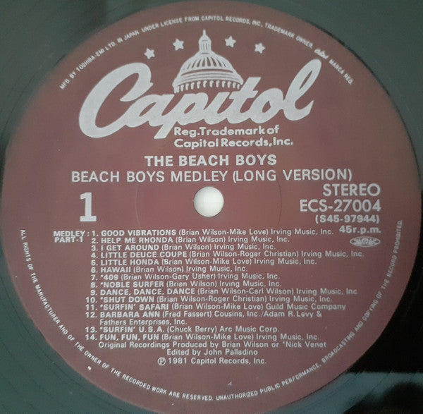 The Beach Boys - Beach Boys Medley (Long Version) (Vinyl, 12", 45 RPM) Good Plus (G+) / Good Plus (G+)