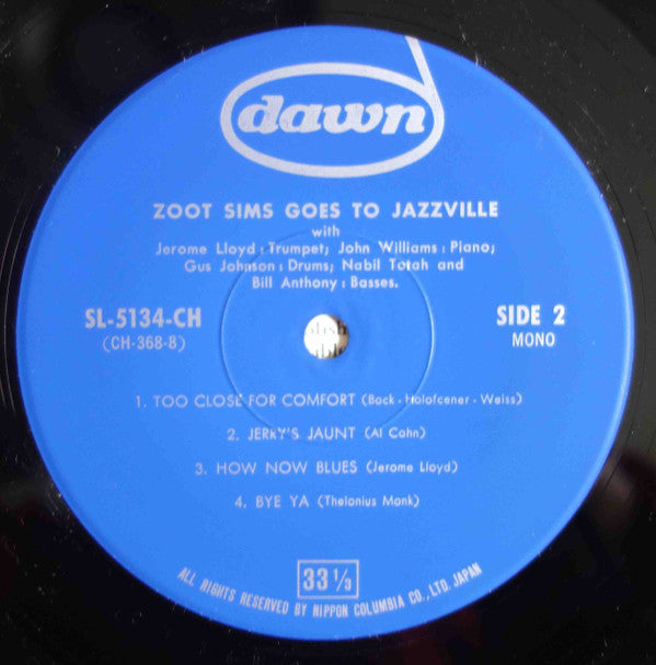 Zoot Sims - Zoot Sims Goes To Jazzville (Vinyl, LP, Mono) Very Good Plus (VG+) / Very Good Plus (VG+)