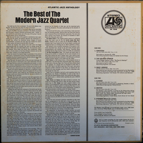 The Modern Jazz Quartet - The Best Of (Vinyl, LP, Compilation) Good Plus (G+) / Good Plus (G+)