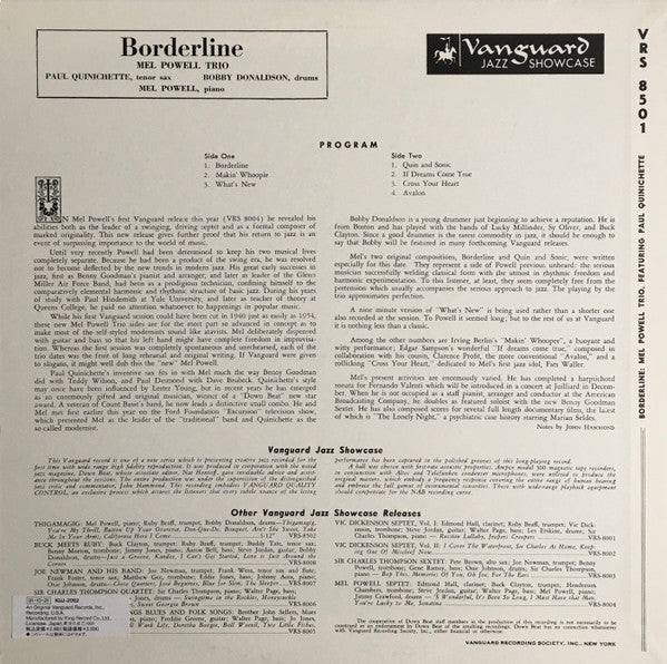 Mel Powell Trio - Borderline (Vinyl, LP, Reissue) Very Good Plus (VG+) / Very Good Plus (VG+)