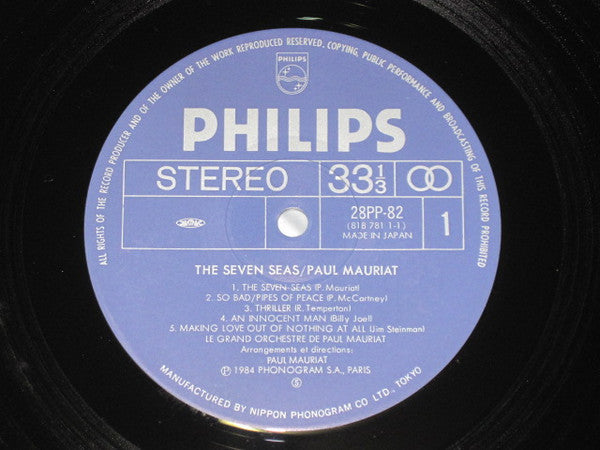 Paul Mauriat - The Seven Seas (Vinyl, LP, Album) Near Mint (NM or M-) / Very Good (VG)