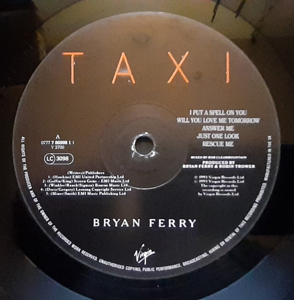 Bryan Ferry - Taxi (Vinyl, LP, Album) Very Good (VG) / Very Good Plus (VG+)