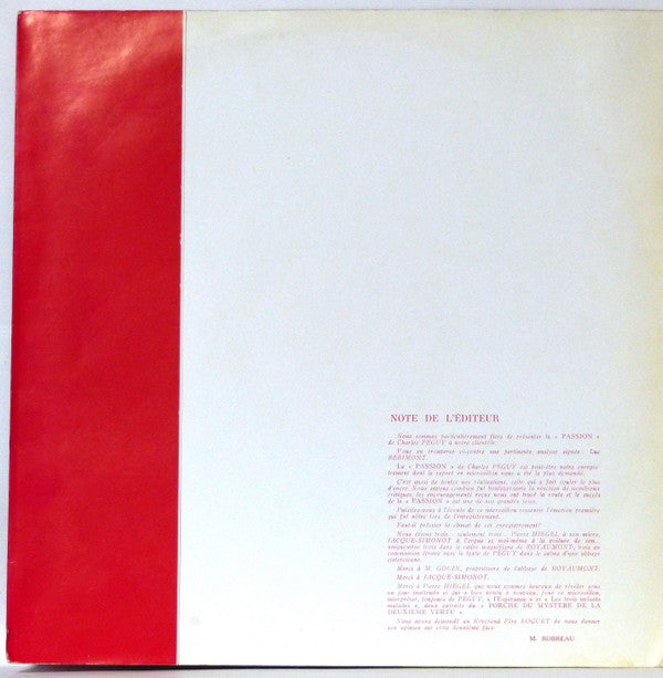 Pierre Hiégel - La Passion (Vinyl, LP, Album, Mono) Very Good Plus (VG+) / Very Good Plus (VG+)