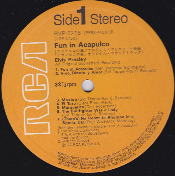 Elvis Presley - Fun In Acapulco (Vinyl, LP, Album, Reissue) Very Good Plus (VG+) / Very Good (VG)