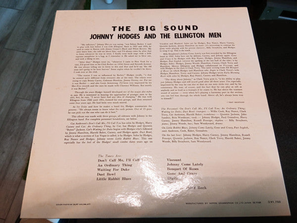 Johnny Hodges - The Big Sound (Vinyl, LP, Album, Reissue, Stereo) Good Plus (G+) / Good Plus (G+)