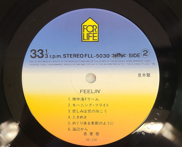 Anri (2) - Feelin' (Vinyl, LP, Album, Promo, Stereo) Very Good (VG) / Very Good (VG)