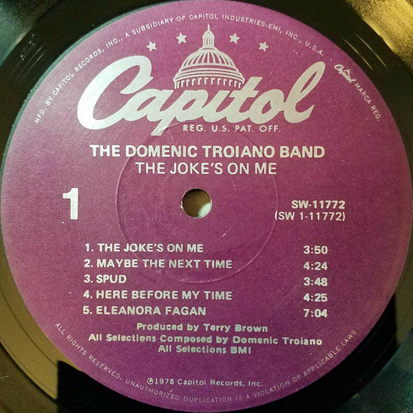 The Domenic Troiano Band - The Joke's On Me (Vinyl, LP, Album) Very Good Plus (VG+) / Very Good Plus (VG+)