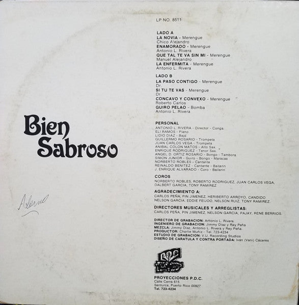 Los Sabrosos Del Merengue - Bien Sabroso (Vinyl, LP, Album) Good Plus (G+) / Good Plus (G+)