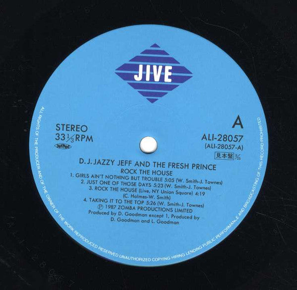 DJ Jazzy Jeff & The Fresh Prince - Rock The House (Vinyl, LP, Album, Promo) Very Good Plus (VG+) / Very Good Plus (VG+)