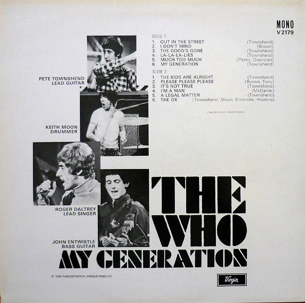 The Who - My Generation (Vinyl, LP, Album, Reissue, Mono) Near Mint (NM or M-) / Very Good Plus (VG+)