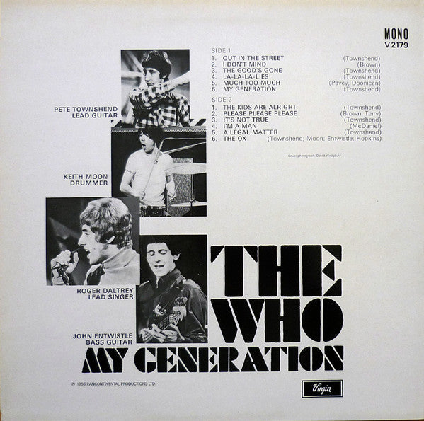 The Who - My Generation (Vinyl, LP, Album, Reissue, Mono) Near Mint (NM or M-) / Very Good Plus (VG+)