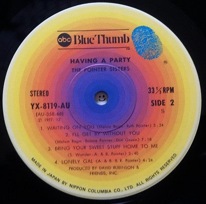 Pointer Sisters - Having A Party (Vinyl, LP, Album) Very Good Plus (VG+) / Very Good (VG)