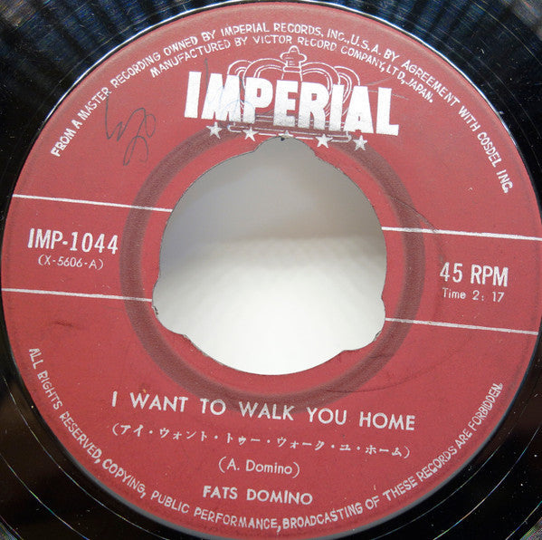 Fats Domino - I Want to Walk You Home (Vinyl, 7", 45 RPM, Single) Very Good Plus (VG+) / Very Good Plus (VG+)