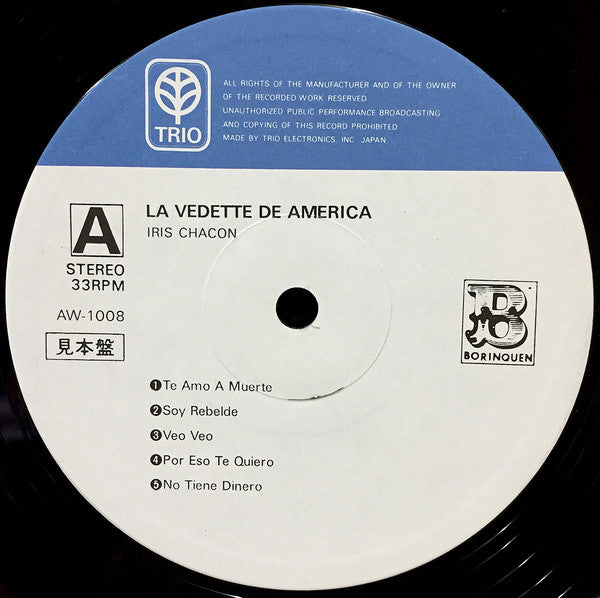 Iris Chacon - La Vedette De America (Vinyl, LP, Album) Very Good Plus (VG+) / Very Good Plus (VG+)