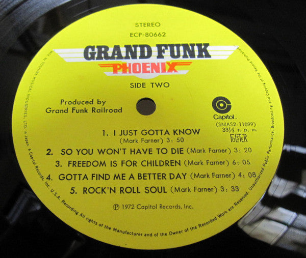 Grand Funk Railroad - Phoenix (Vinyl, LP, Album, Reissue) Near Mint (NM or M-) / Very Good Plus (VG+)