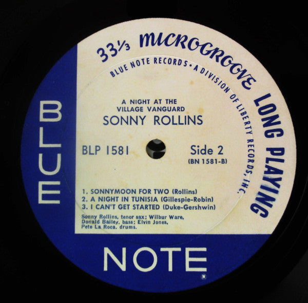 Sonny Rollins - A Night At The "Village Vanguard" (Vinyl, LP, Album, Mono, Reissue) Good Plus (G+) / Very Good Plus (VG+)