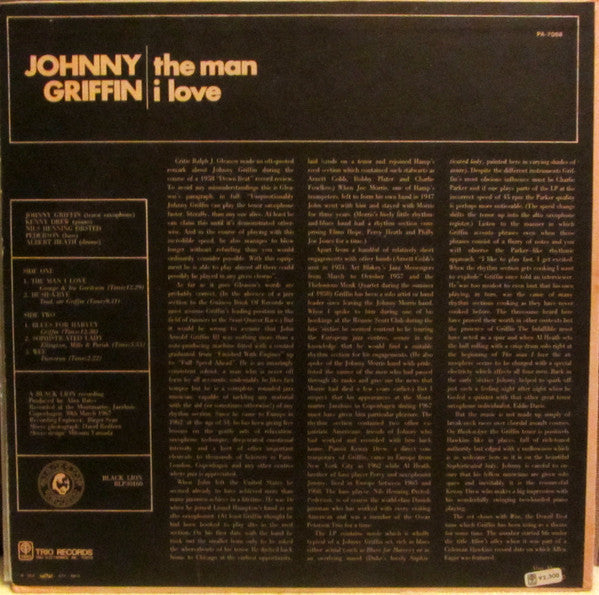 Johnny Griffin - The Man I Love (Vinyl, LP, Album, Reissue, Stereo)