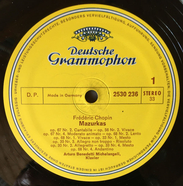 Frédéric Chopin - 10 Mazurkas · Prélude Op. 45 · Ballade Op.23 · Scherzo Op. 31 (Vinyl, LP, Stereo) Near Mint (NM or M-) / Very Good Plus (VG+)