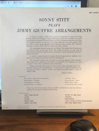 Sonny Stitt - Plays Jimmy Giuffre Arrangements (Vinyl, LP, Album, Reissue, Stereo) Very Good Plus (VG+) / Very Good Plus (VG+)