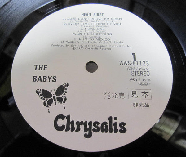The Babys - Head First (Vinyl, LP, Album, Promo) Near Mint (NM or M-) / Very Good Plus (VG+)