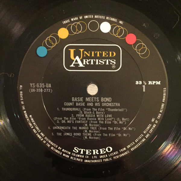 Count Basie Orchestra - Basie Meets Bond (Vinyl, LP, Stereo) Very Good Plus (VG+) / Very Good (VG)