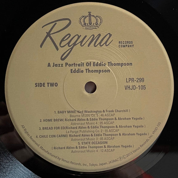 Eddie Thompson - A Jazz Portrait Of Eddie Thompson (Vinyl, LP, Album, Limited Edition, Reissue, Stereo) Very Good Plus (VG+) / Very Good Plus (VG+)