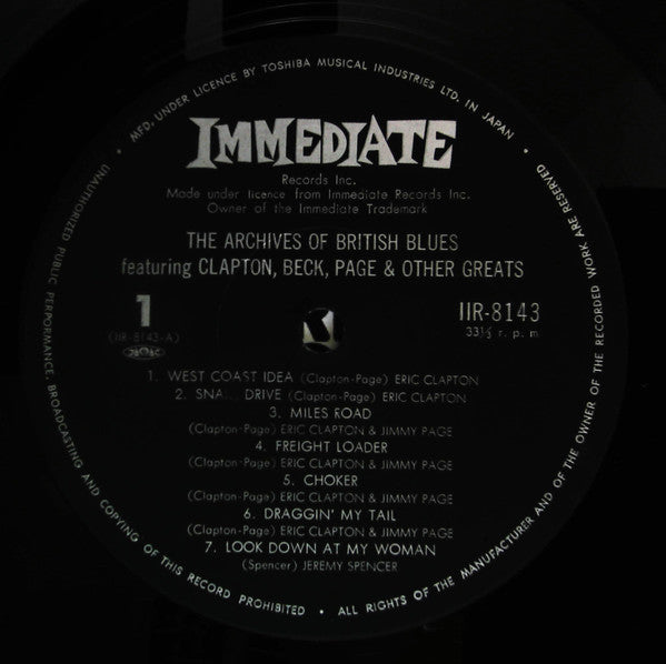 Eric Clapton - The Archives Of British Blues Featuring Clapton, Beck, Page & Other Greats (Vinyl, LP, Compilation, Reissue, Mono) Good Plus (G+) / Very Good (VG)
