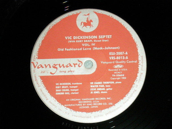 Vic Dickenson Septet - Vic Dickenson Septet Volume 4 (Vinyl, LP, Album, Reissue, Mono) Very Good Plus (VG+) / Very Good Plus (VG+)