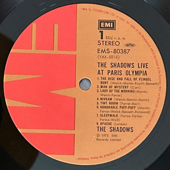 The Shadows - Live At The Paris Olympia (Vinyl, LP, Album) Very Good Plus (VG+) / Very Good (VG)