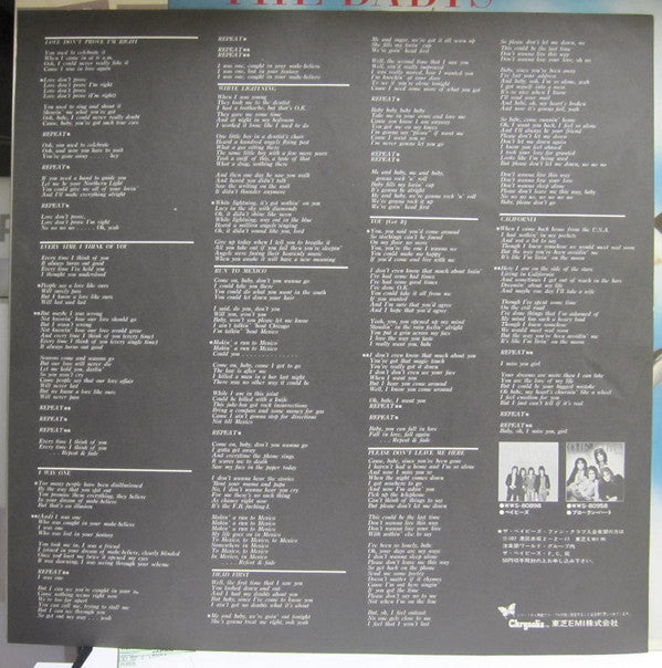 The Babys - Head First (Vinyl, LP, Album, Promo) Near Mint (NM or M-) / Very Good Plus (VG+)